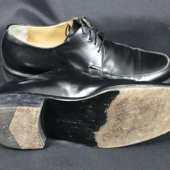 Salvatore Ferragamo Oxford Lace Up Split Toe Mens Black Leather Shoe Size‎ 9.5-D - Picture 10 of 10